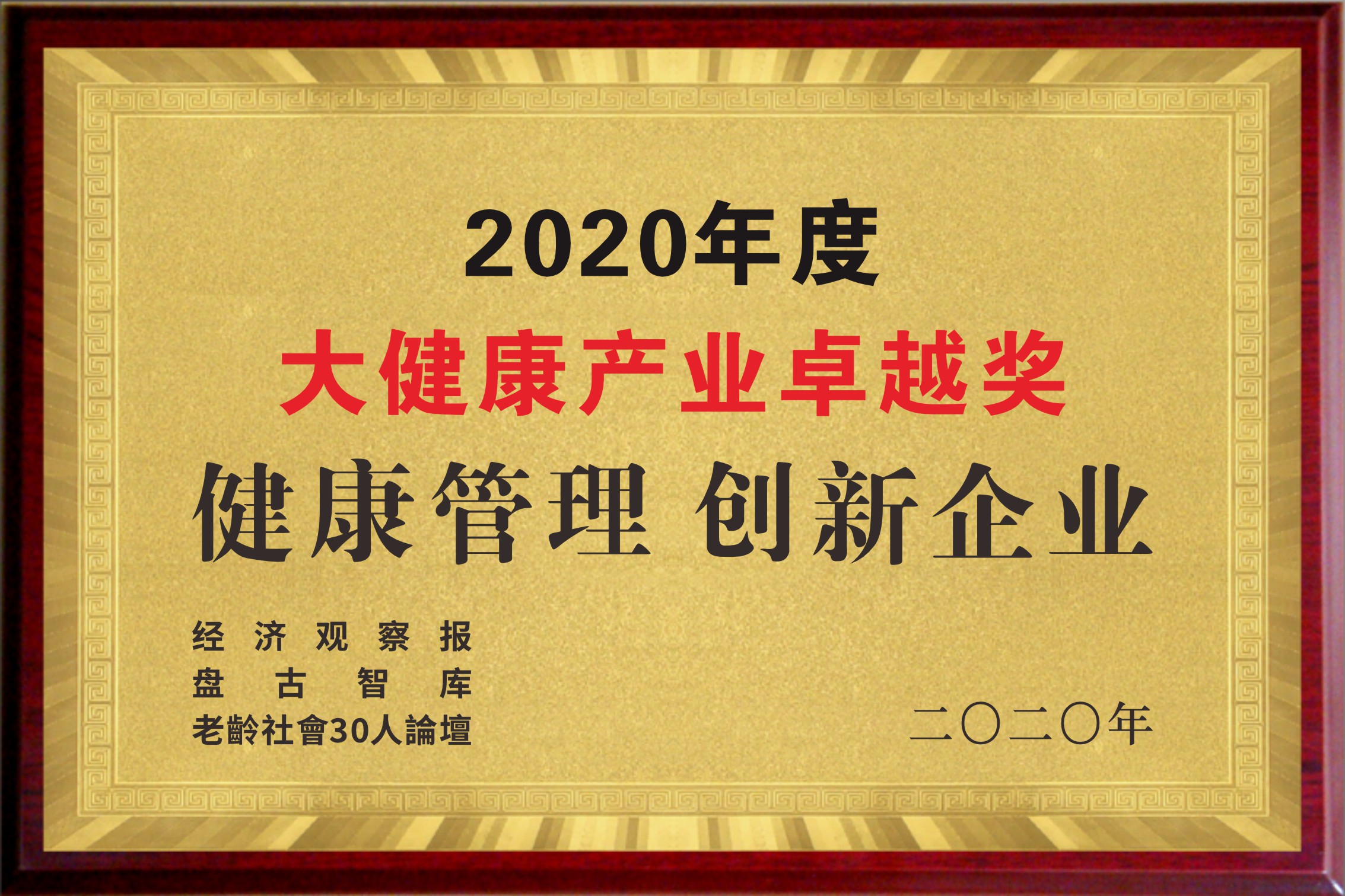 大健康产业卓越奖企业